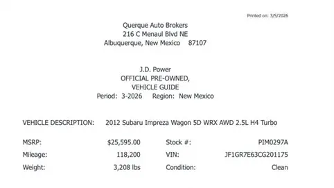 2012 Subaru Impreza WRX