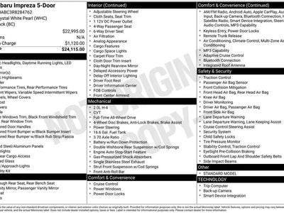 Photo of a 2024 Subaru Impreza AWD Base 4DR Wagon for sale