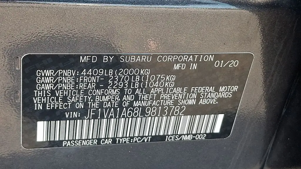 2020 Subaru WRX Base