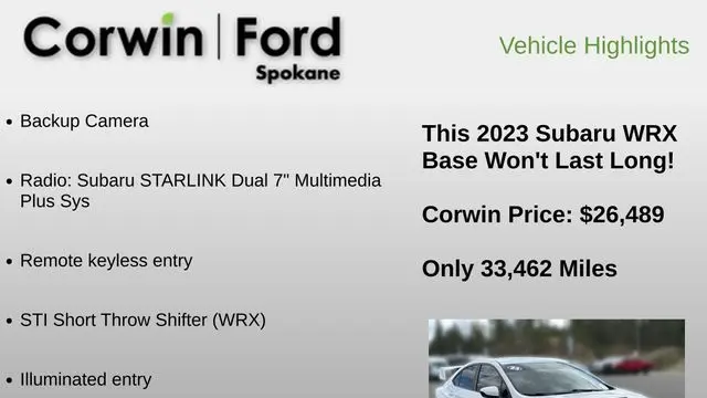 2023 Subaru WRX Base