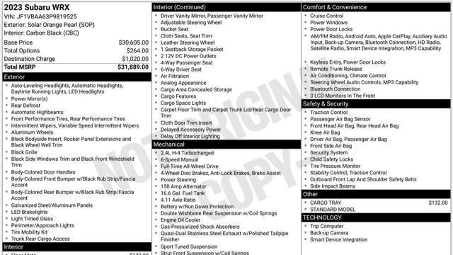 2023 Subaru WRX Base