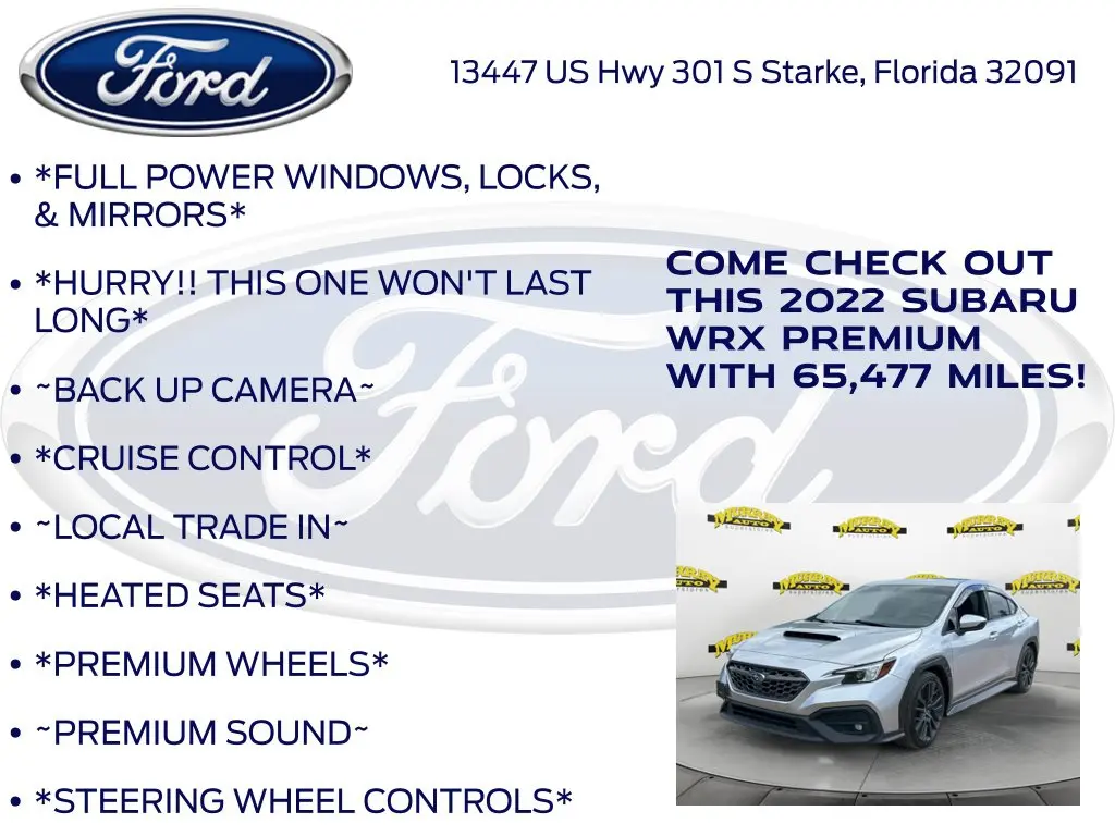 2022 Subaru WRX - $23,743