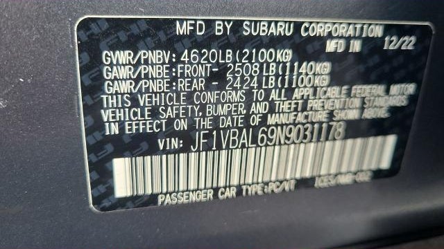 2022 Subaru WRX Limited
