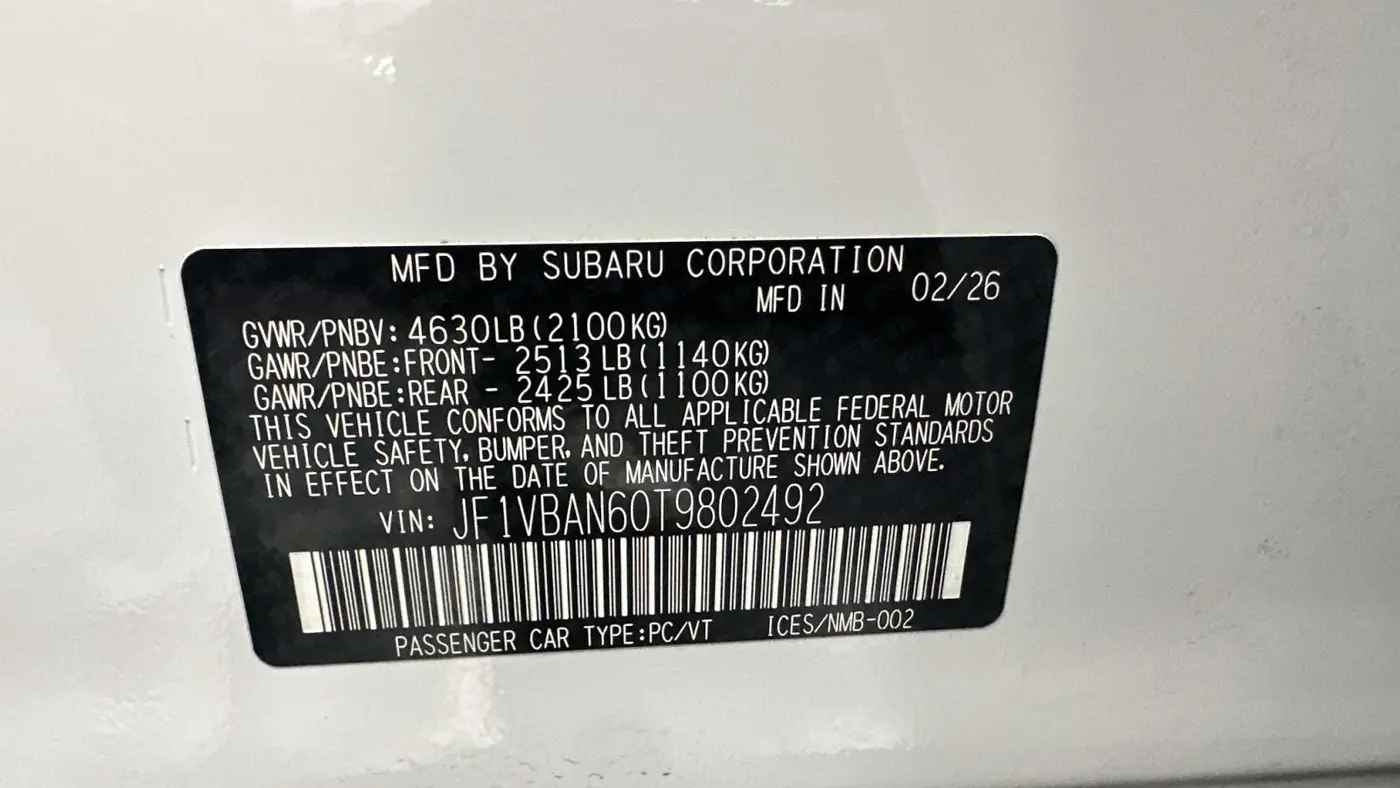 2026 Subaru WRX Limited