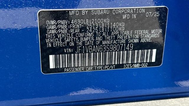2025 Subaru WRX Limited