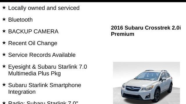 2016 Subaru Crosstrek 2.0i Premium