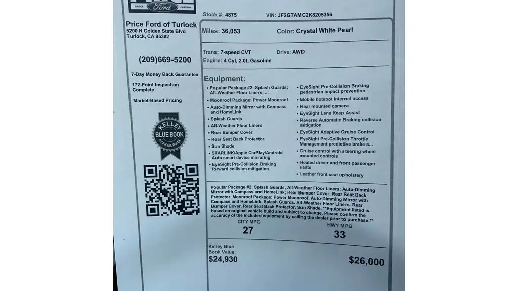 2019 Subaru Crosstrek 2.0i Limited