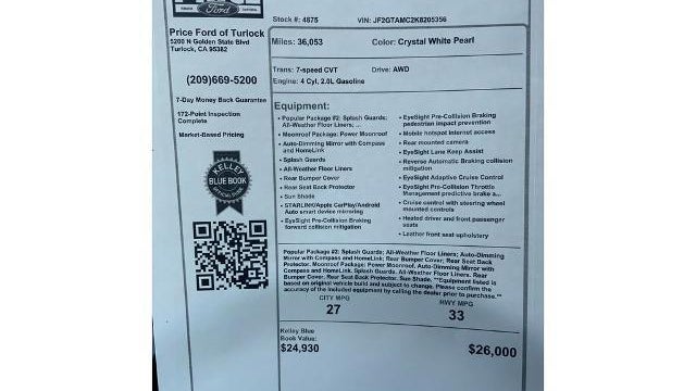 2019 Subaru Crosstrek 2.0i Limited