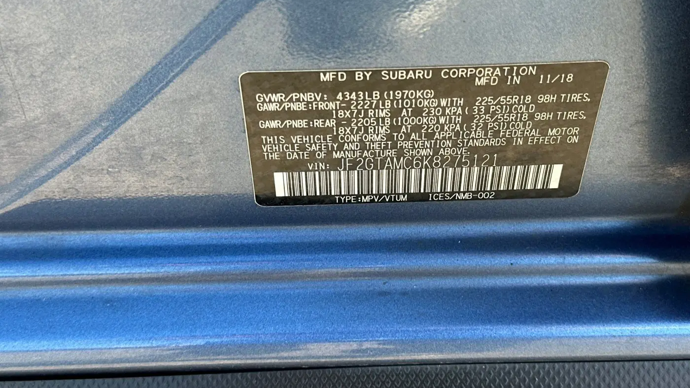 2019 Subaru Crosstrek 2.0i Limited