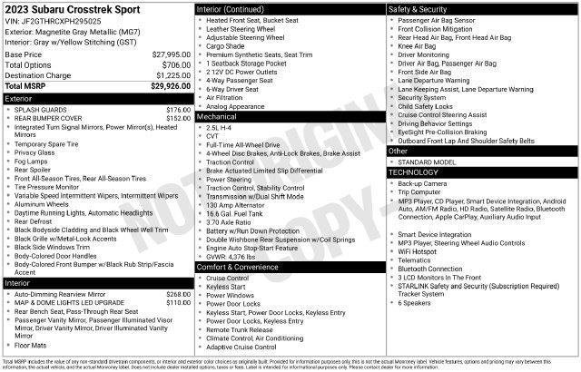 2023 Subaru Crosstrek - $24,650