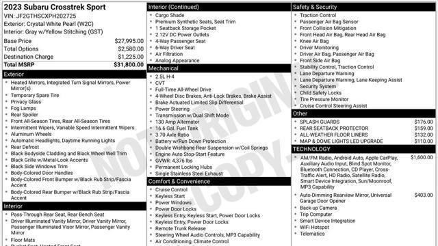 2023 Subaru Crosstrek Sport