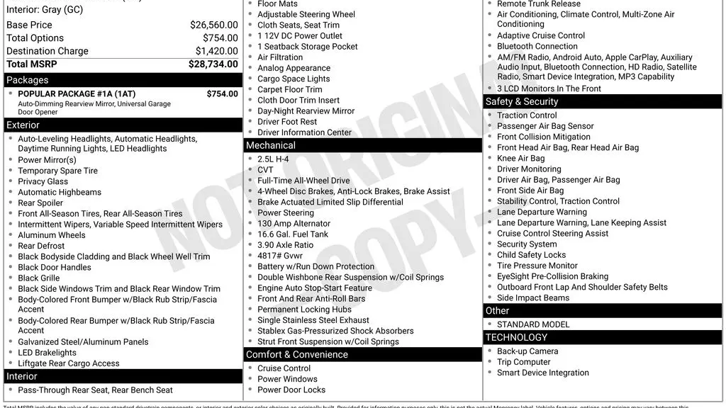 2025 Subaru Crosstrek Base