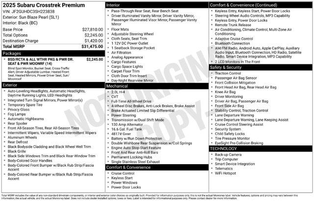 2025 Subaru Crosstrek - $27,256