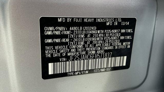 2015 Subaru Forester 2.5i Limited