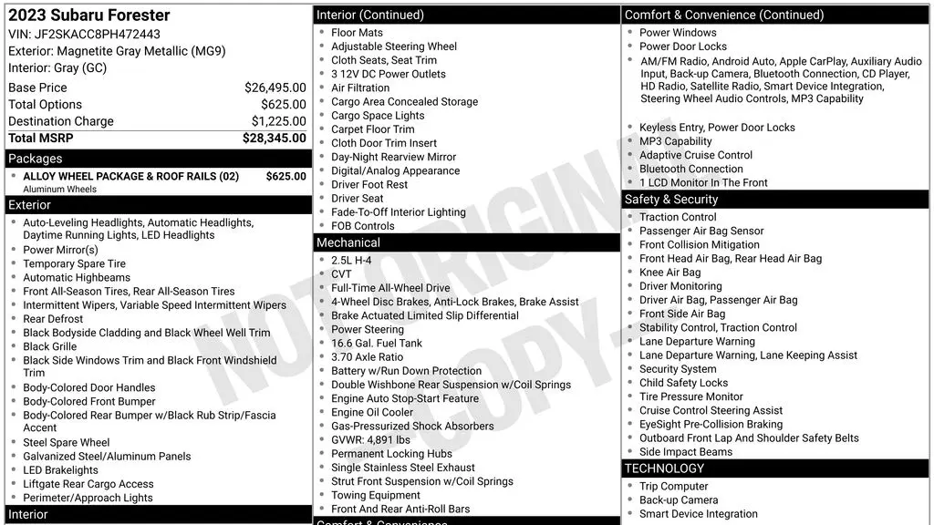 2023 Subaru Forester Base