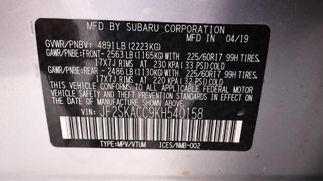 2019 Subaru Forester Base