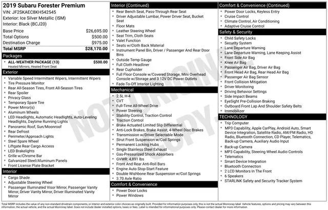 2019 Subaru Forester Premium — photo 1 of 1