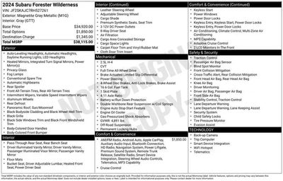2024 Subaru Forester AWD Wilderness 4DR Crossover