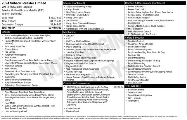 2024 Subaru Forester - $32,995