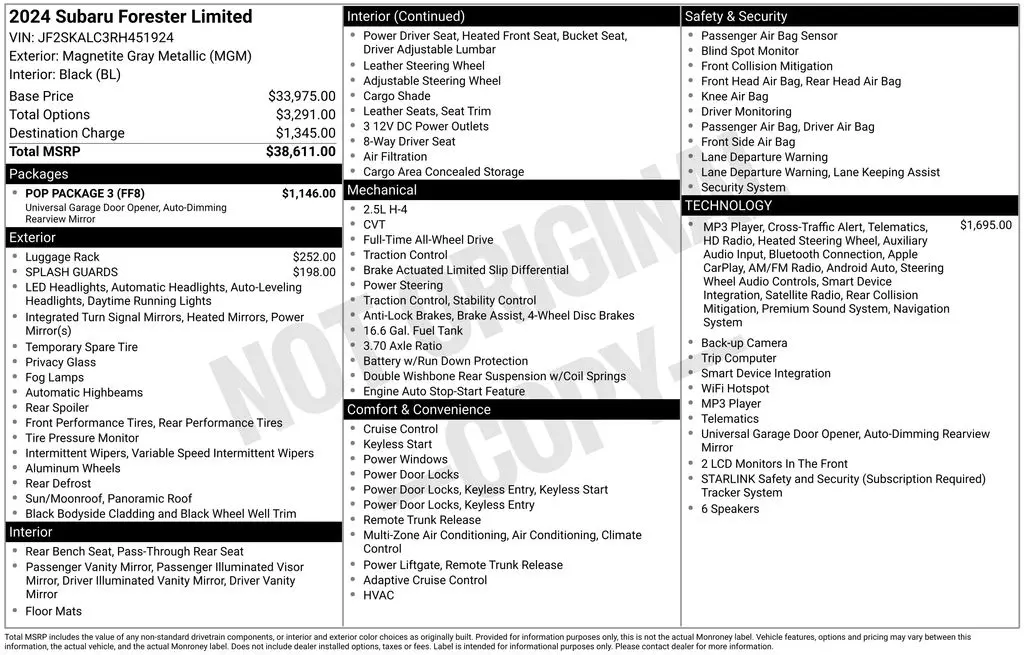 2024 Subaru Forester - $30,142