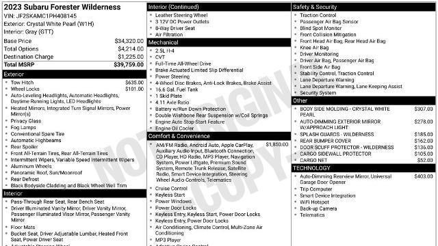 2023 Subaru Forester Wilderness