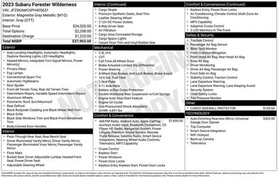 2023 Subaru Forester AWD Wilderness 4DR Crossover