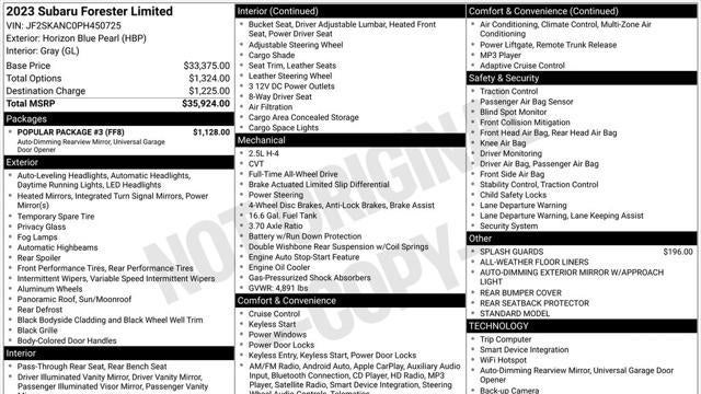 2023 Subaru Forester Limited