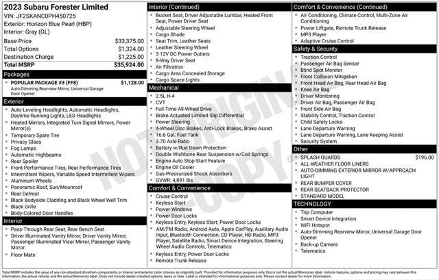 2023 Subaru Forester - $26,279