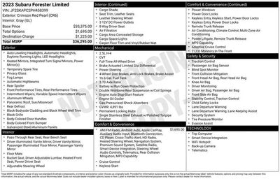 2023 Subaru Forester AWD Limited 4DR Crossover