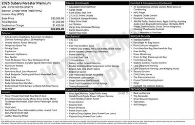 2025 Subaru Forester AWD Premium 4DR Crossover