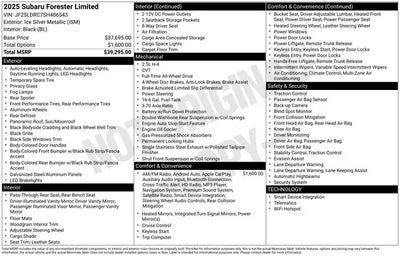 2025 Subaru Forester AWD Limited 4DR Crossover
