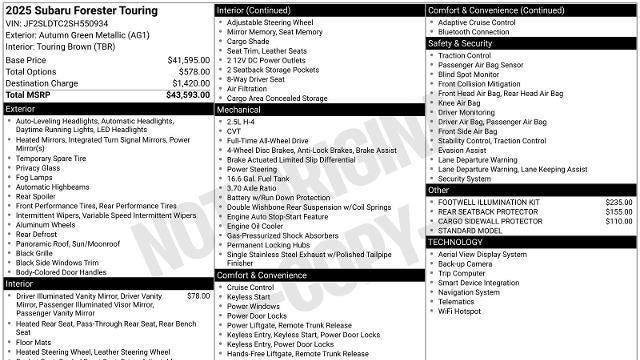 2025 Subaru Forester Touring