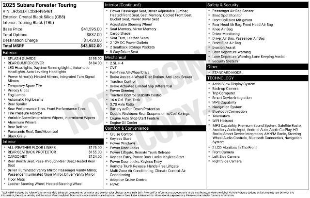 2025 Subaru Forester - $37,875