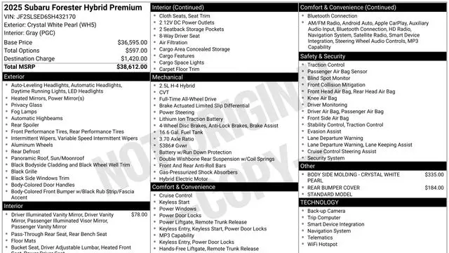 2025 Subaru Forester Premium Hybrid