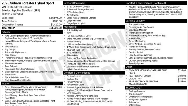 2025 Subaru Forester Sport Hybrid