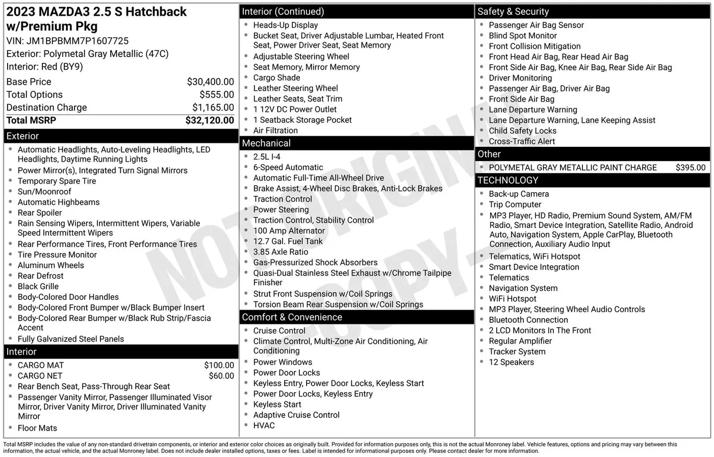 2023 MAZDA MAZDA3 - $23,790