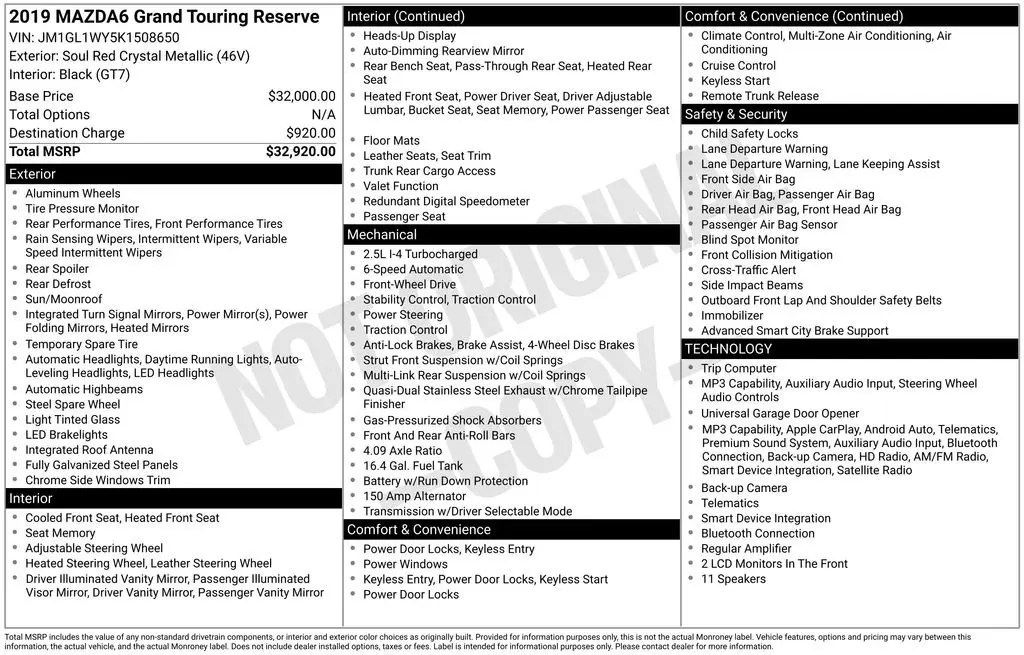 2019 MAZDA MAZDA6 - $18,991