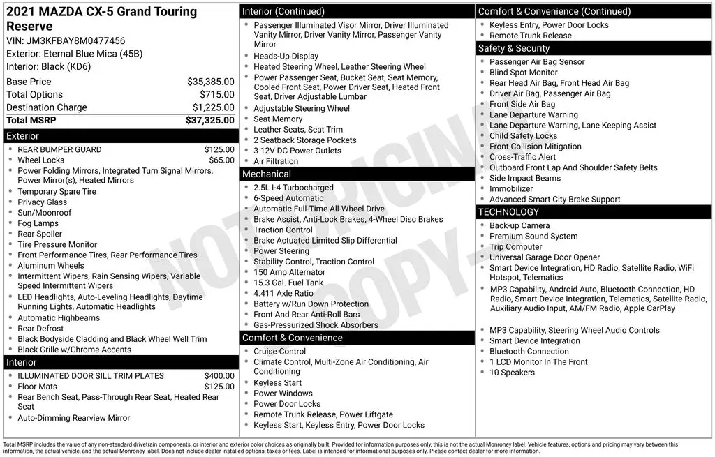 2021 Mazda CX-5 Grand Touring Reserve — photo 1 of 6