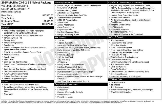 2025 MAZDA CX-5 - $23,299
