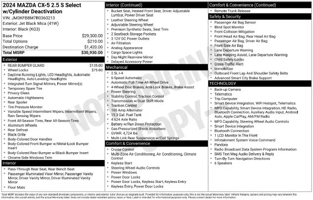 2024 MAZDA CX-5 - $25,713