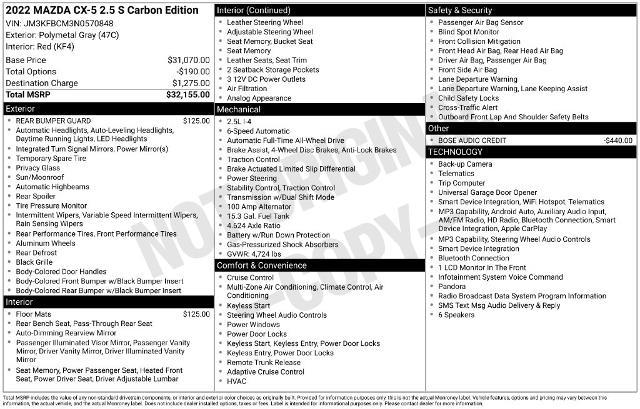2022 MAZDA CX-5 - $23,485