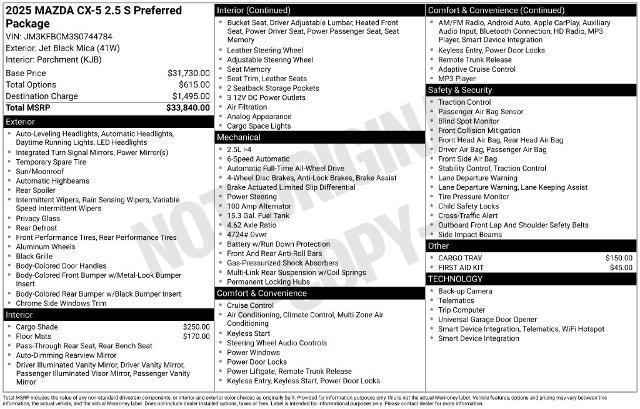 2025 MAZDA CX-5 - $29,499