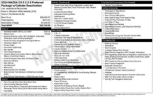 2024 MAZDA CX-5 - $24,995