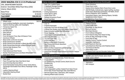 Photo of a 2022 Mazda CX-5 AWD 2.5 S Preferred 4DR SUV for sale