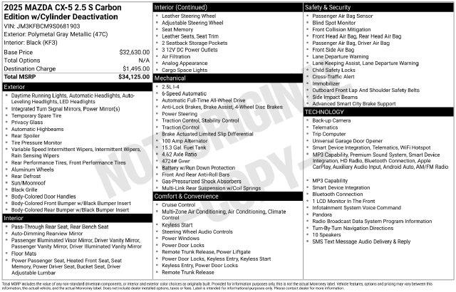 2025 MAZDA CX-5 - $24,992