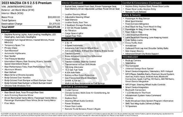 2023 MAZDA CX-5 - $25,000