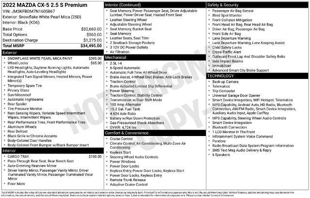 2022 MAZDA CX-5 - $24,875