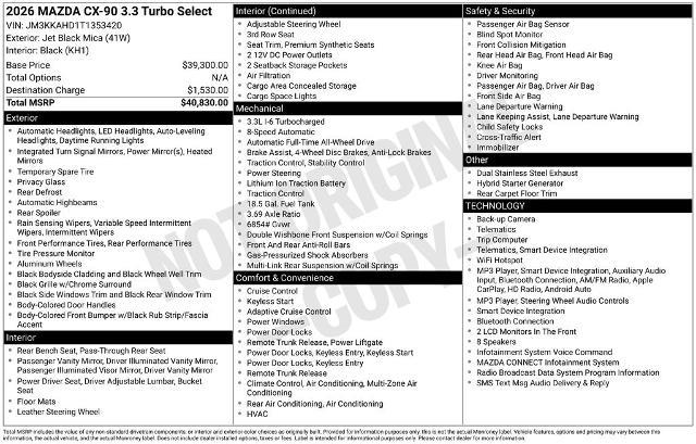 2026 MAZDA CX-9 - $31,799