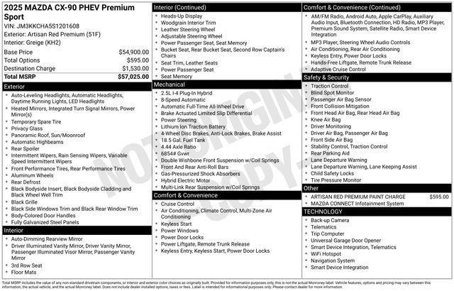 2025 MAZDA CX-9 - $40,850