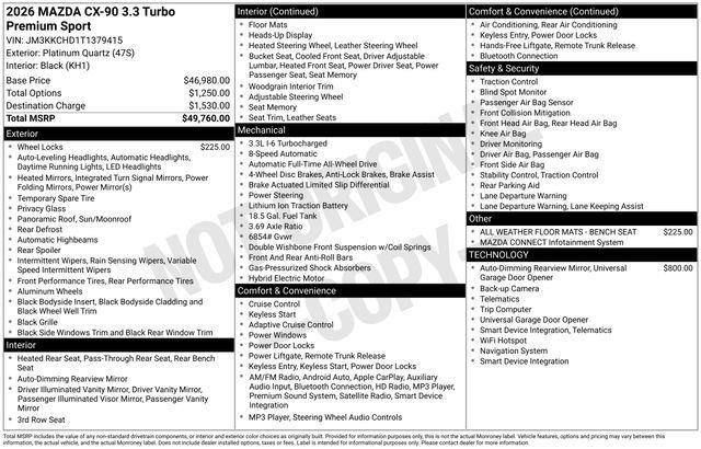 2026 MAZDA CX-9 - $42,750